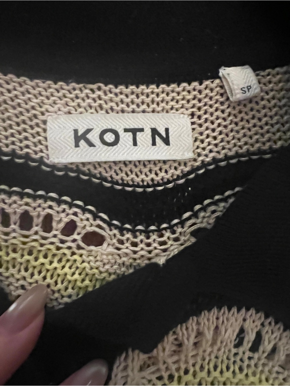 KOTN - Sabah Cropped Polo in Yellow, Blue and White - Small - NWOT - Picture 6 of 8